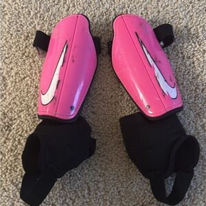 Nike Bright Pink Shin Guards with Black Straps